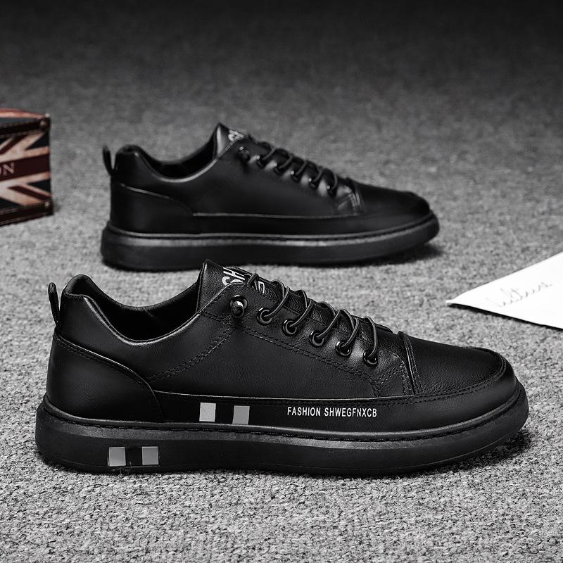 Men Casual Sneakers Breathable Fashion White Slip On Lightweight Leather Shoes Comfortable