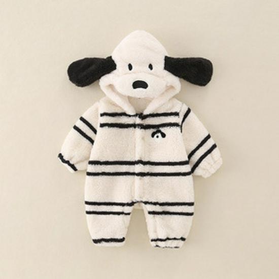 Premium Baby Hooded Jumpsuit: Double-Sided Fleece, Warm Cotton-Padded Coat for Autumn/Winter