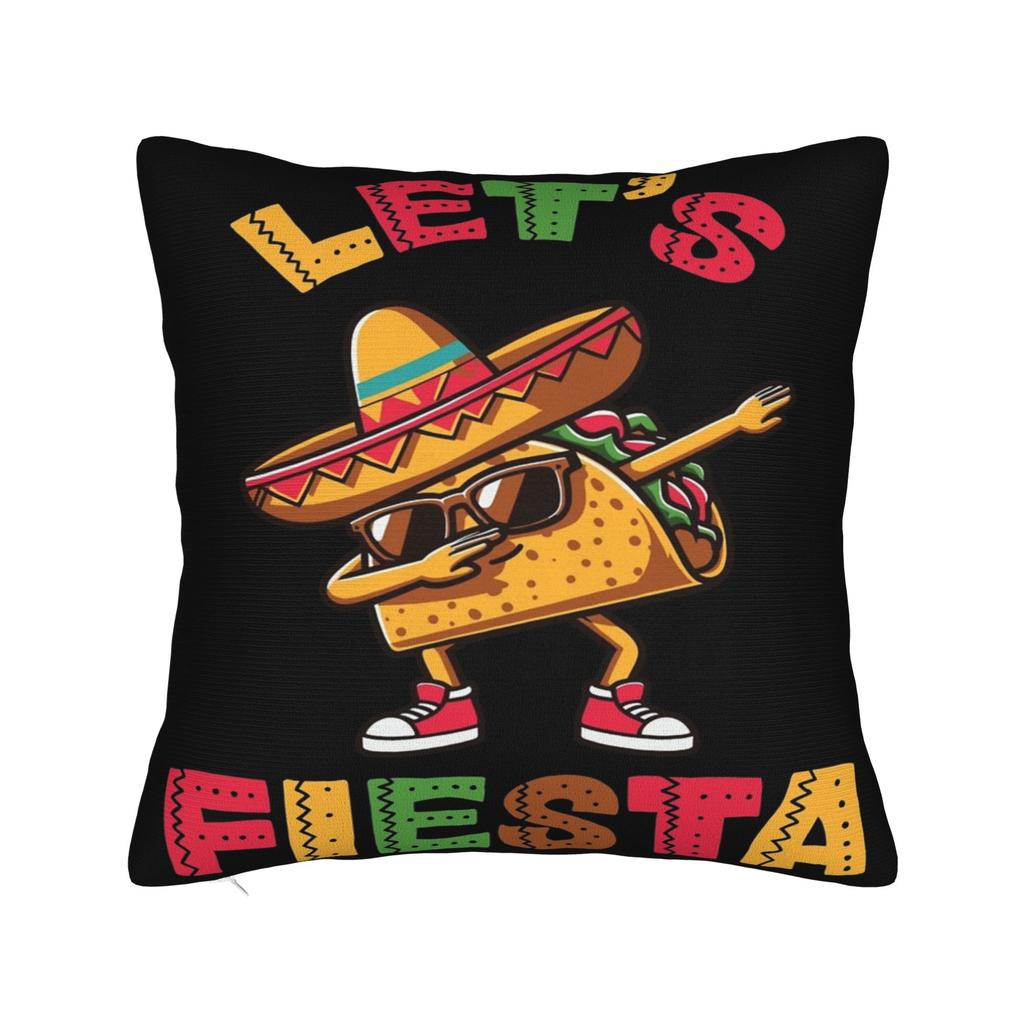 Let's Fiesta Cinco De Mayo  Pillow Covers Merchandise Printed Cushion Cover Decoration  Pillow Case Cover Home Multi Size
