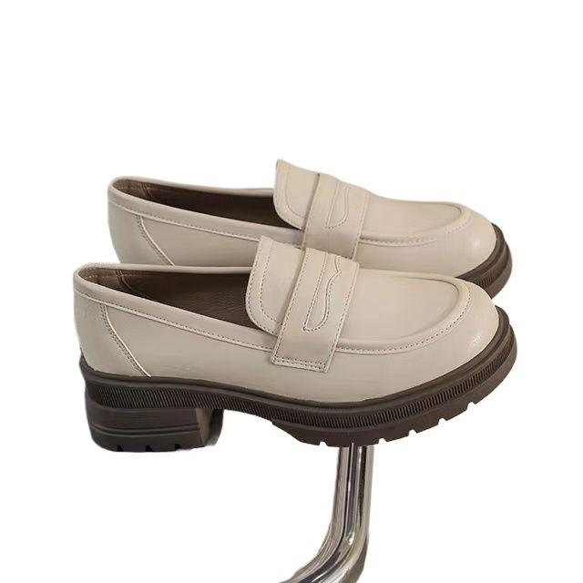 Loafers women's platform 2025 new British style small leather shoes women's versatile soft sole single shoes women's leather
