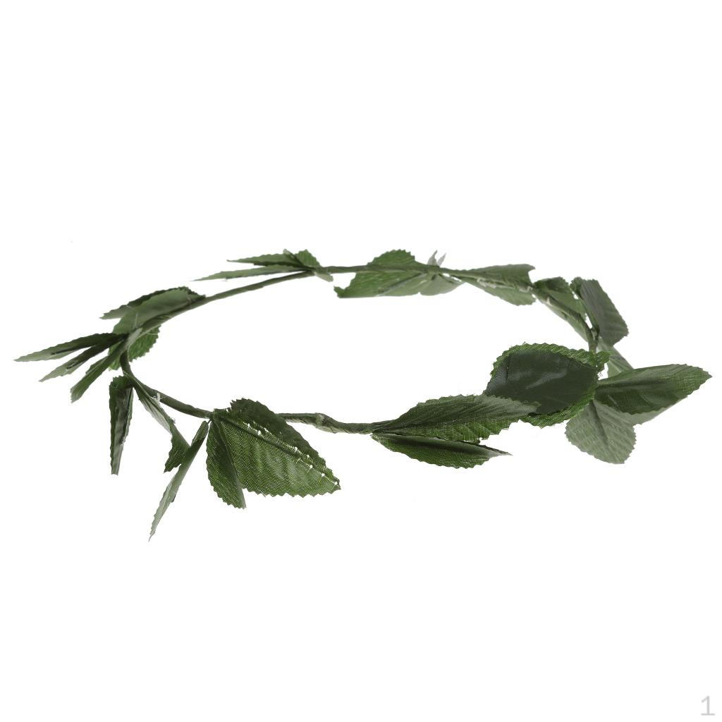Leaf Wedding Wreath Bridal Headband Hairband Garland 60cm зелёный