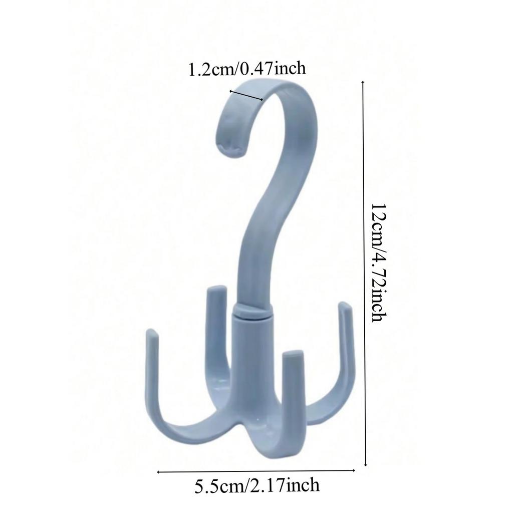 8pcs Creative Multifunctional Rotatable Four Claw Hooks Coat Hanging Bags Scarf Wardrobe Storage Hangers Doorway Hangers Bags