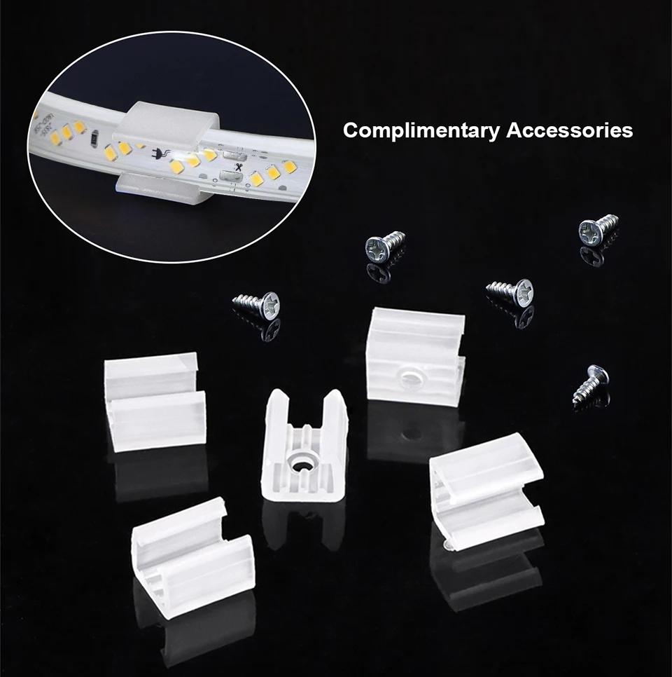 BMW 220v LED Strip Lights With EU Power Plug 2835 Flexible Ribbon Tape Waterproof LED Strip 220v for Living Room Garden Lighting