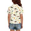 Kids Short Sleeve Polo Shirt Animal Print Casual Tee Button Down Collar Lightweight Summer Top for Boys Girls