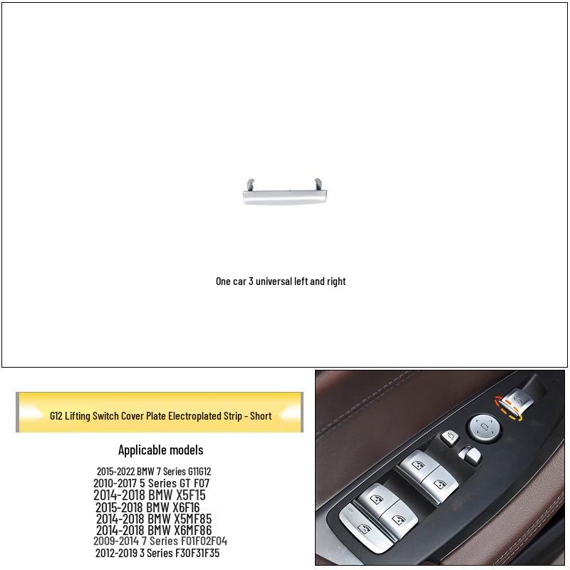 Electroplated Silver Trim for BMW 3 Series, 7 Series, X5, X6: A/C Button Panel & Window Lift