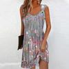 Gradient Print A-Line Sleeveless Midi Dress Women Casual Chic Office Wear 2025
