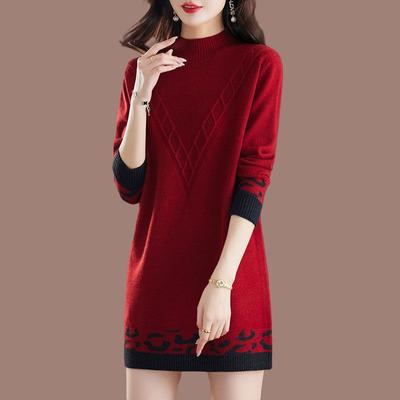 Women's Jumper Wool Knitted Loose Sweater Tunics Long Sleeve Loose Turtleneck Thickening Soft Comfort Knitwear