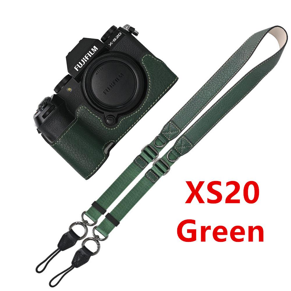 Litchi Skin PU Leather Half Case for Fujifilm Fuji XT50 XS10 XS20 XT30 XT30II XT20 XT10 XT5 XM5 Battery Opening Cover With Strap