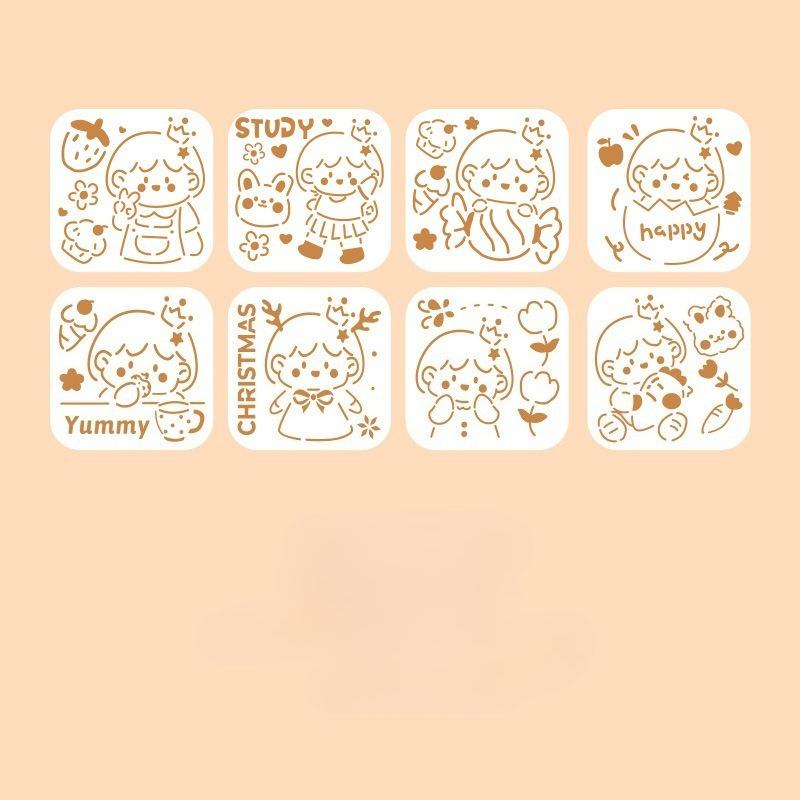 6 Stück/Set Florale Schmetterlings-Schablonenvorlagen für Scrapbook Wand Kleines Kreatives Design DIY Deko-Schablonen zum Malen und Dekorieren