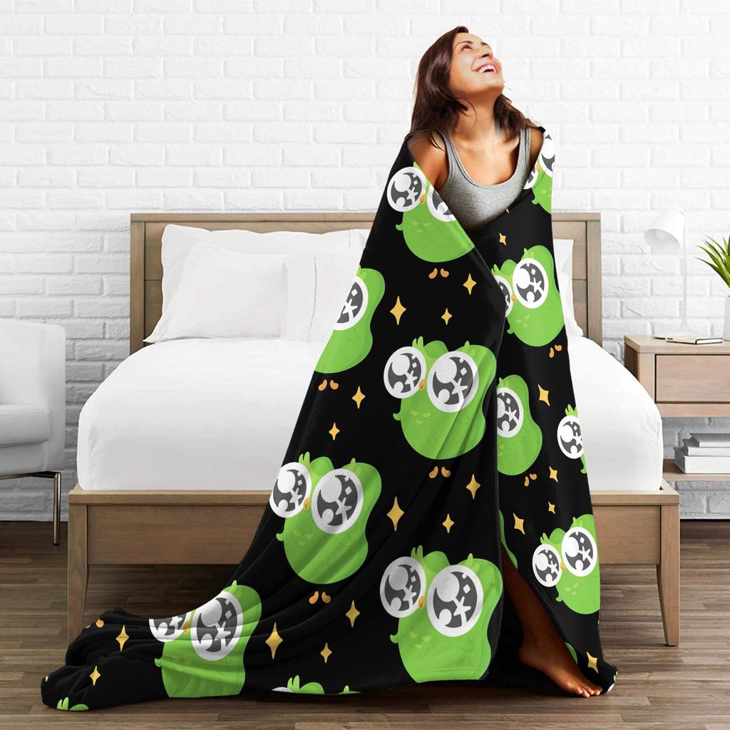 Cute Duolingos Owl Blankets Flannel Duo Warm Throw Blanket for Home Couch Bed Rug