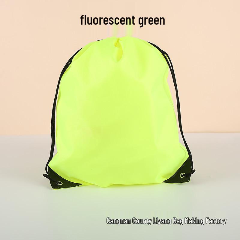 Colorful Polyester Handheld and Shoulder Strap Drawstring Bag for Storage and Sports