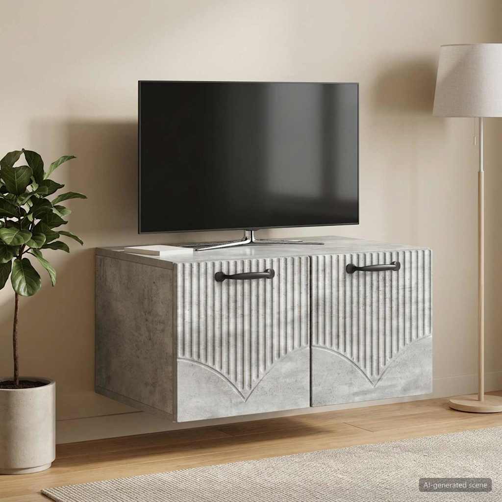 Wall Mounted TV Cabinet Concrete Grey 59.5 x 41 x 30 cm
