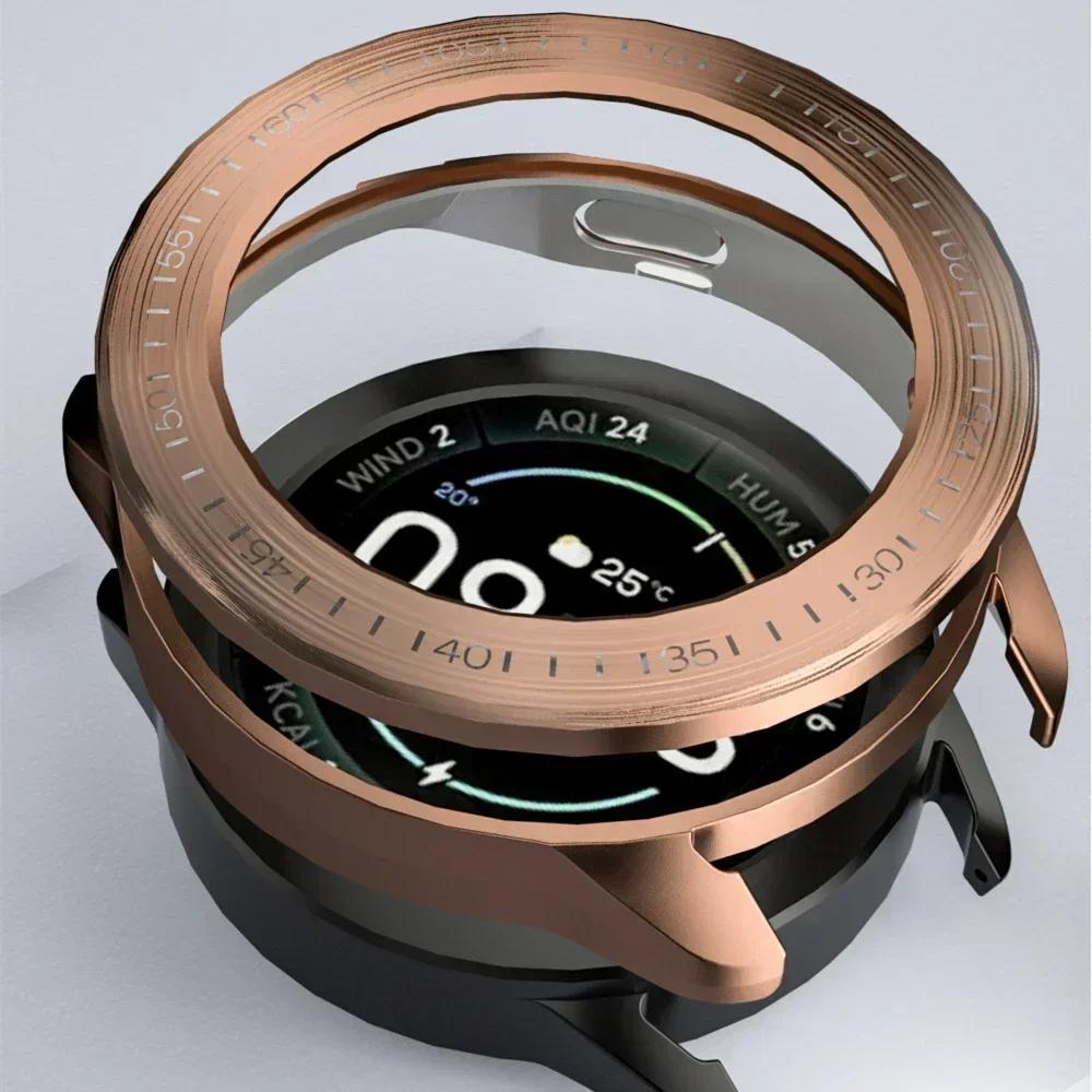 Cover for Xiaomi Mi Watch S3 Case Accessories PC Protector Shell for Mi Watch S3 Electroplated Wire Drawing Hollow Case+bezel