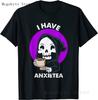Totenkopf und Krähe Ziege Retro Ästhetik Pastell Goth Kunst T-Shirt Damen Kawaii Anime Kleidung Mann T-Shirts Oberteile Vintage Unisex T-Shirt