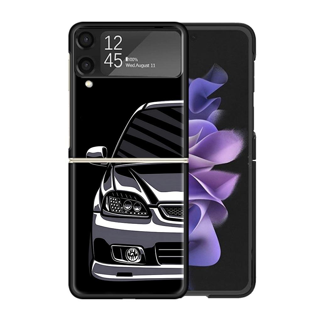 JDM Tokyo Drift Sports Car Male Men Clear Phone Case For Samsung Z Flip 7 6 5 4 3 Galaxy ZFlip7 ZFlip6 ZFlip5 ZFlip4 ZFlip3 5G P
