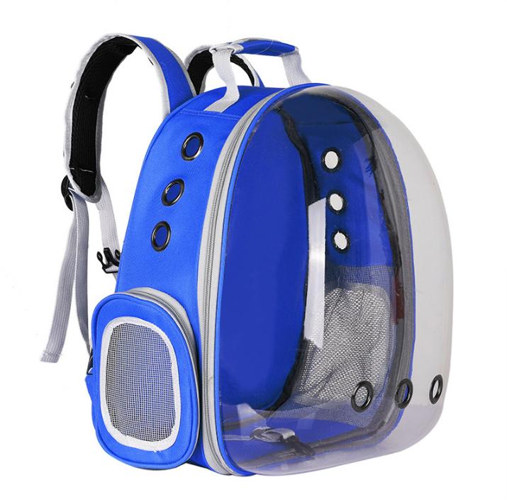 Hot Sale Cat Bag Pet Backpack Go Out Portable Transparent Space Capsule Pet Bag Go Out Cat Supplies Breathable Backpack (Blue,33cm)