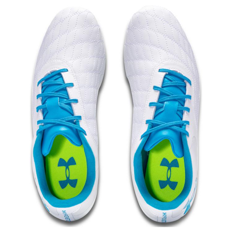 Under Armour Men's Magnetico Select 3 FG White Yellow Soccer Cleats 3027039-102