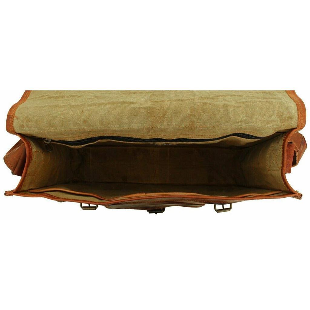 Vintage echtes Ziegenleder Herren Büro Laptop Messenger Umhängetasche