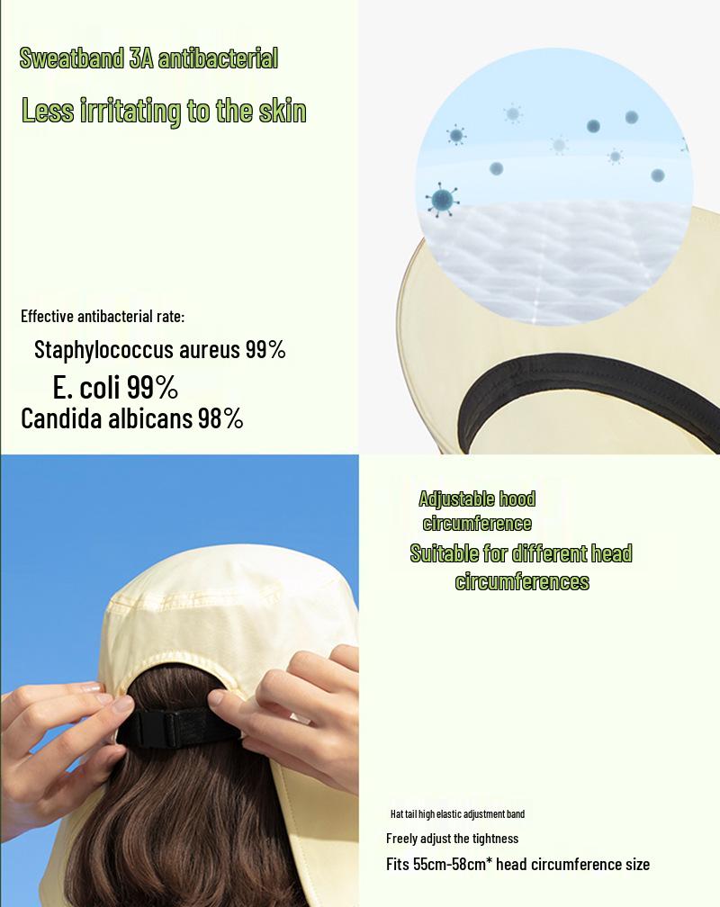 Women's Wide Brim Anti-UV Sun Hat with Ribbon & Ponytail Slot