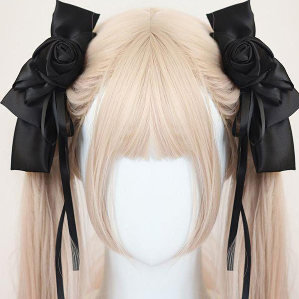 1pair Bowknot Shape Hairpins Hot Girls Rose Ribbon&Bowknot Hair Clip Makeup Hair Clip for Woman Ponytail Hair Clip