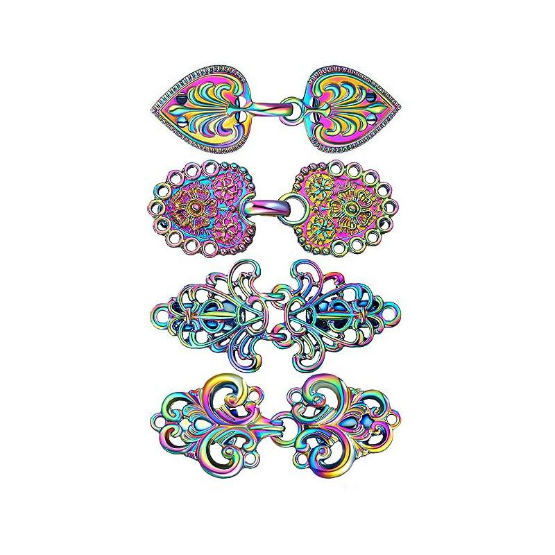 Retro Chinese Alloy Shawl Clip: Creative Hollow Scarf Buckle, Double Sweater Clip Brooch Travel Accessory.
