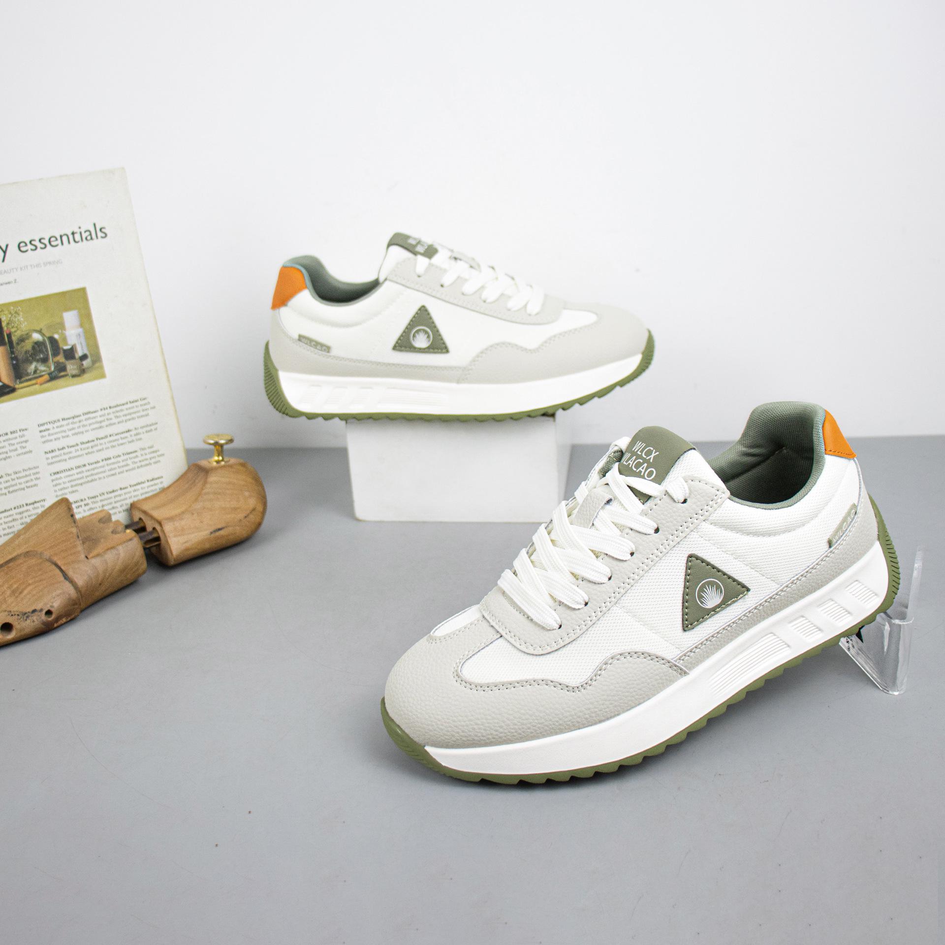 

Autumn Casual Men s Trendy Thick-Soled Low-Top Sports Shoes 38 білий/зелений