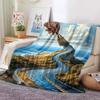 1Pc  New Retro Blanket With Dali Dreamy Print, Warm And Soft For Sofa, Bed, Car, Office, Camping, Travel - Perfect Gift For