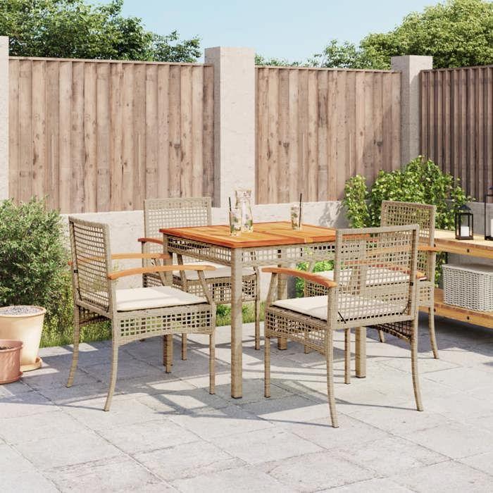 VidaXL Garden Dining Set with Cushions 5pcs, Patio Table and Chair, Patio Furniture, Outdoor Furniture, 3213579
