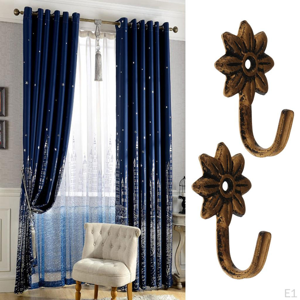 2 x Vintage Gardinenhalter Vorhanghalter Haken Fensterdekoration Beschläge