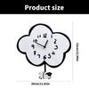 Mute Wall Hanging Clock with Quiet Movement and Swing Sheep Pendulum Cartoon Cloud Shape for Children Bedroom Decors