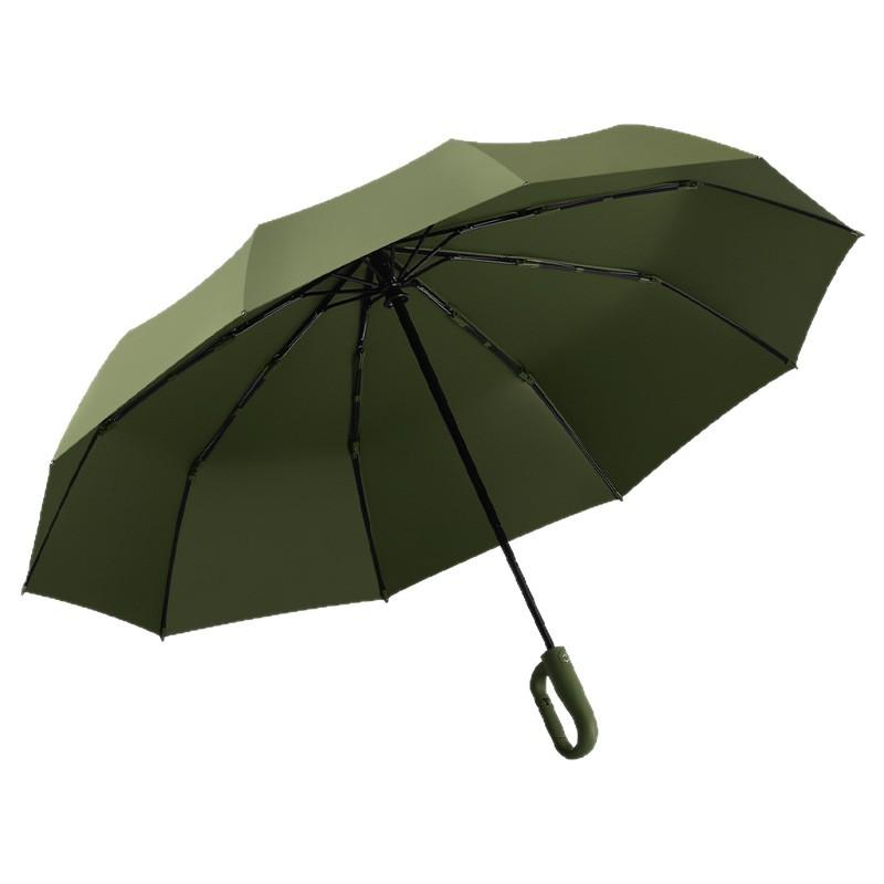 New ring buckle umbrella color glue automatic umbrella lock buckle umbrella three fold parasol strong and durable parasol