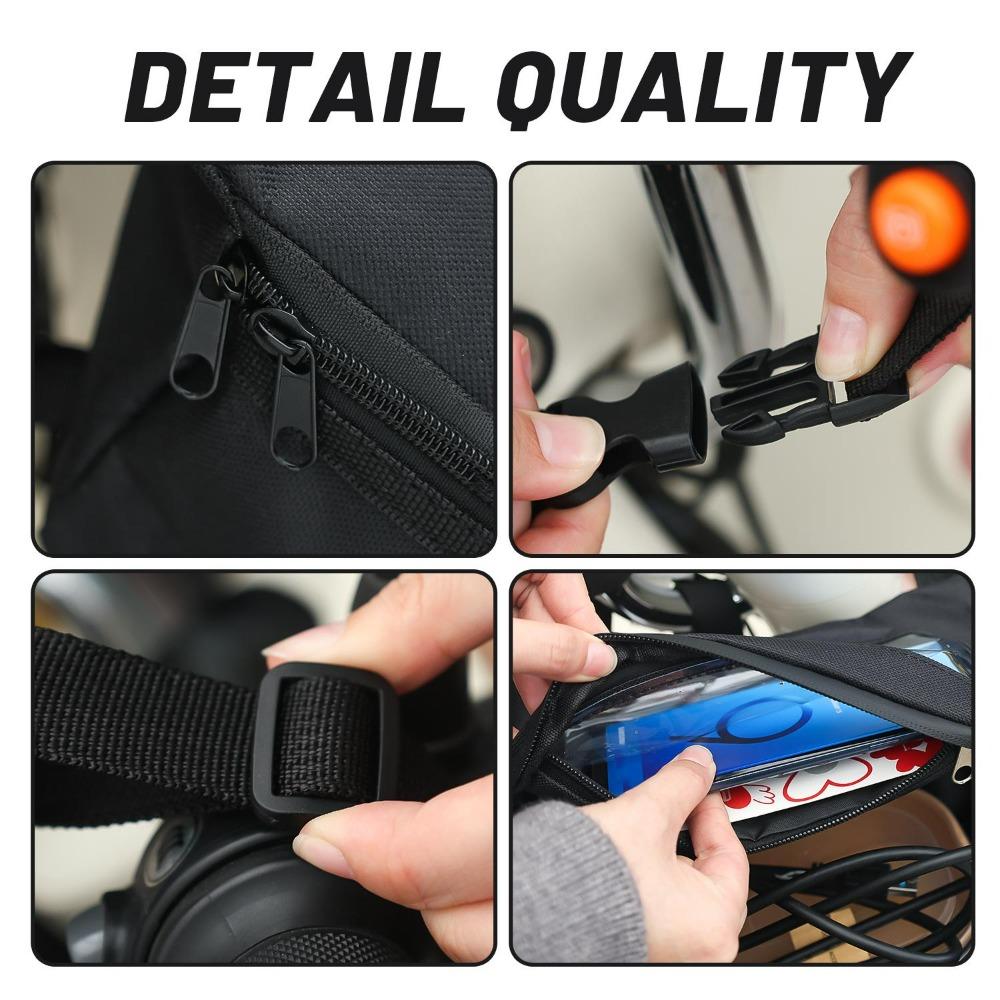 Waterproof Motorcycle Front Bag TPU Touch Screen Motorbike Scooter Handlebar Storage Pack Large Capacity Polyester Black Bags