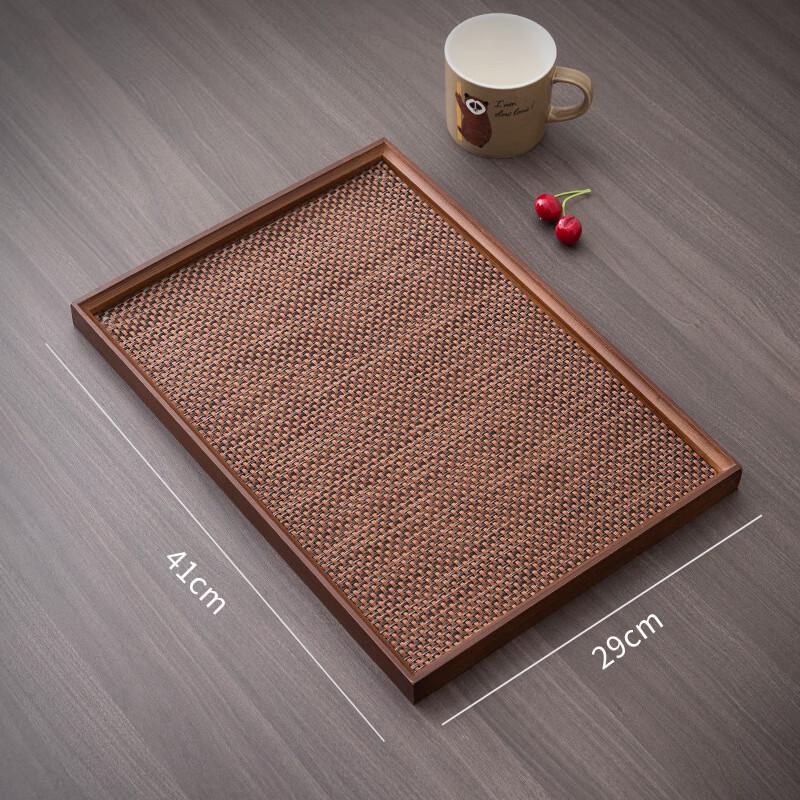 

Black Walnut Rattan Storage Tray