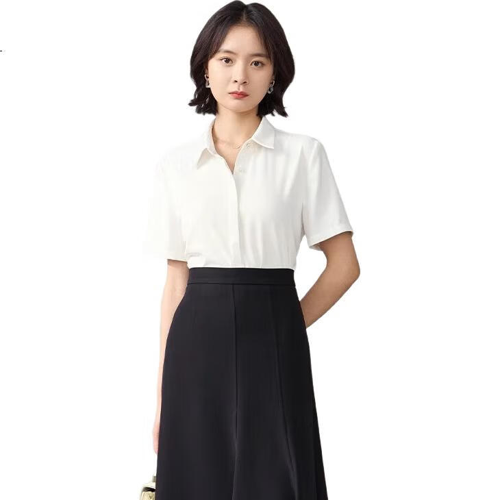 Bodexiaojie White Professional Blouse for Women, Interview Attire, Office Wear, Formal Top, Suit Inner Layer, Workplace Elegant Blouse