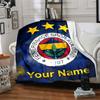 1pc Fenerbahçe Spor Kulübü Blanket with Custom Name, Gift, for Men and Women, Soft Blanket, Good for Sofa Bed Couch Travel, Lightweight Flannel Blanke