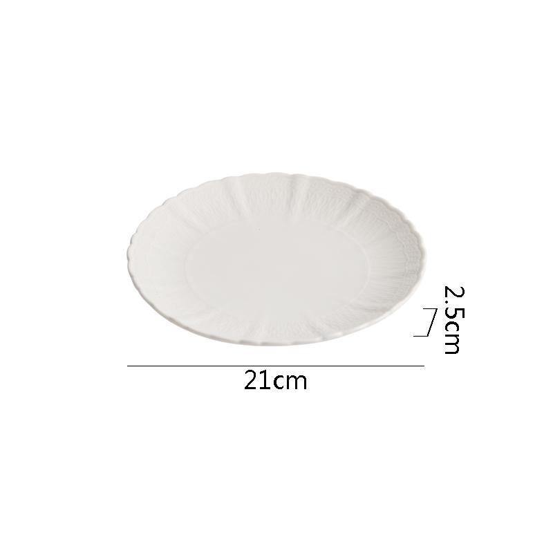 

Чисто белая узорчатая тарелка Керамическая мелкая тарелка Тарелка для стейка Десертные тарелки Тарелки для закусок Молекулярная кухня Креативная посуда