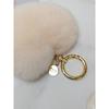 MAIA Rabbit Fur Heart Keychain & Charm - Cream