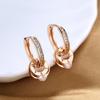 Elegant French Zircon Earrings for Women, Trendy Geometric Ear Cuffs, Light Luxury Jewelry, European-American Style