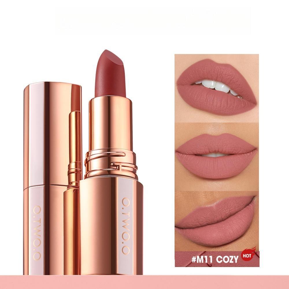 O.TWO.O Rossetto Lip Tint Impermeabile Lunga Tenuta Non Si Attacca alle Tazze Rosso Sexy Rosa Lucidalabbra Rossetto Opaco Vellutato Trucco