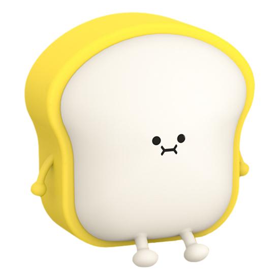 

Cute Night Light Toast Bread LED Bedside Lamp Dimmable Timer Function Rechargeable Portable