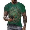 Summer Round Neck 3D Retro Print Top Fashionable Casual Short Sleeved Men's T-shirts