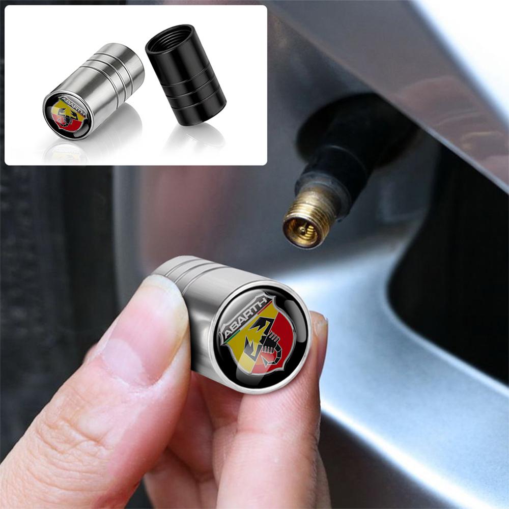 Auto Styling 4 Stück Auto Reifen Kohlefaser Metall Ventilkappe Abzeichen Zubehör Für Fiat ABARTH 500 Fiorino 595 124 Ducato Cross Palio