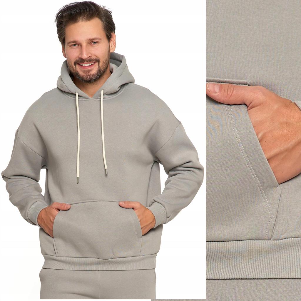 Men's Hooded Sweatshirt Oversize Cotton Warm MORAJ 3XL GREY