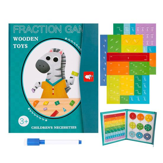 Magnetic Fraction Tiles Circles Book with Pen Percentage Decimal Fraction Learning Elementary Students Teaching Aid Educational Fraction Puzzle