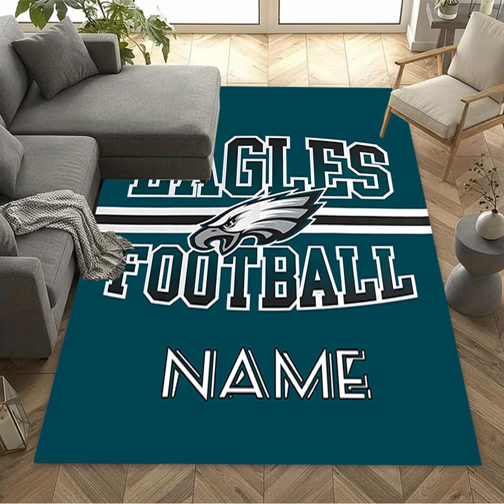 Eagles Fußballtrikot Personalisierbarer Namensbereich Teppich Geeignet für Wohnheim Arbeitszimmer Balkon Schlafzimmer Rutschfester Teppich Anime Bürodekoration