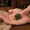 Detailed Texture Copper Hedgehog Statue Antique Hedgehog Figurine  Gift for Collection
