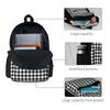 Klassische Vichy-Karos Rucksack Schwarz und Weiß Elegante Rucksäcke Junge Mädchen Radfahren Aufdruck High School Taschen Hohe Qualität Rucksack
