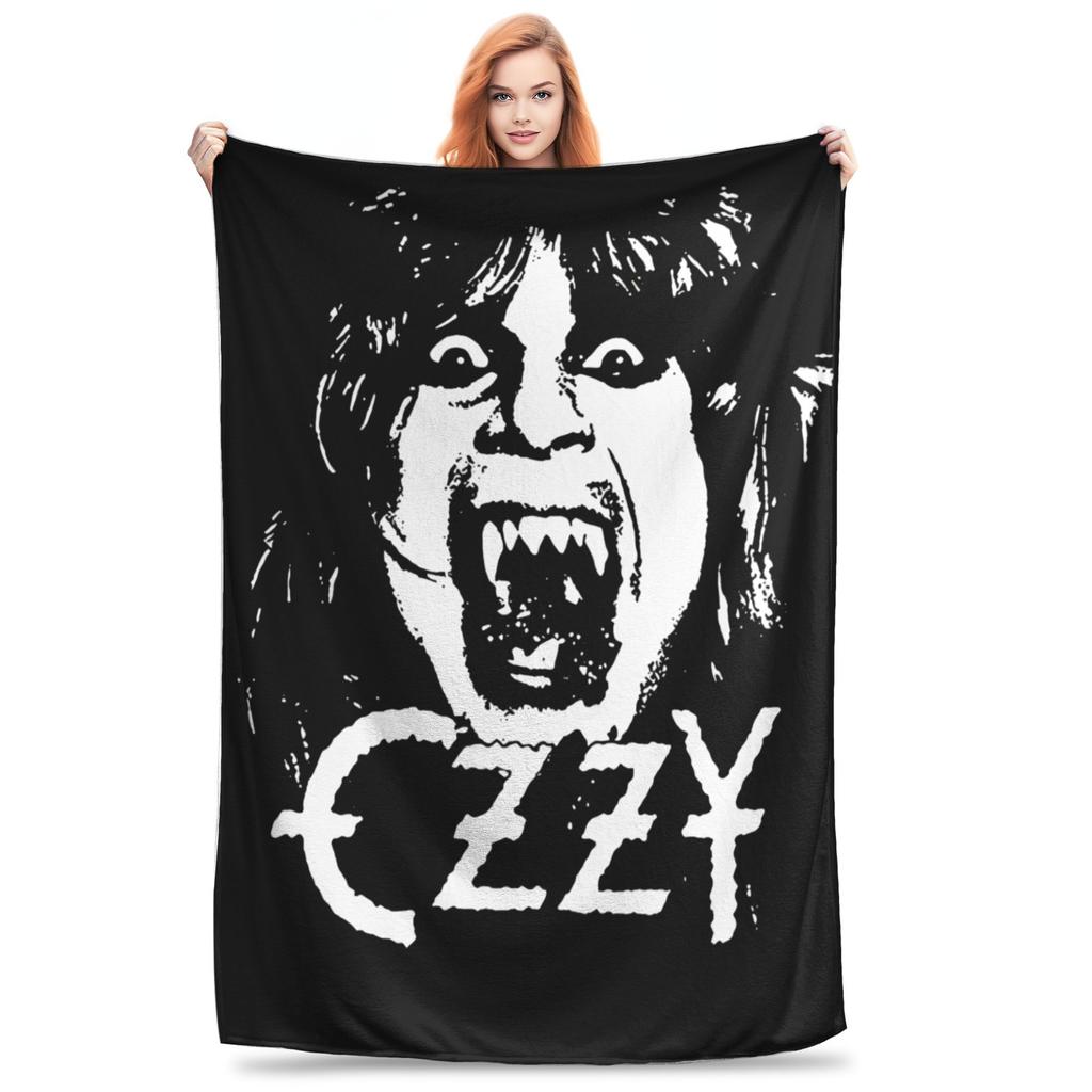 Black Sabbath Ozzy Is Bat Warm Soft Blankets  Travel Plush Throw Blanket Print Living Room Flannel Bedspread Sofa Bed Cover