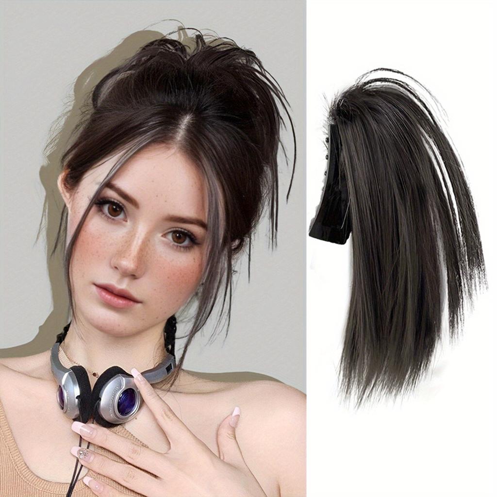 Schicke Pferdeschwanzverlängerung mit Klauenclip für Damen – glattes, hitzebeständiges synthetisches Haarteil für mehr Volumen im Alltag