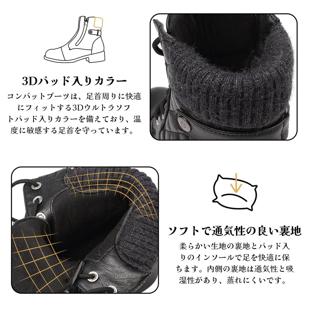 Bequeme Kurze Plateau Motorrad Wasserdichte Knöchel Lederstiefel für Damen [todaysunny] Damenstiefel, Stiefel, Schnürung High-Top Schwarz, Mode,